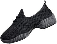 Line Dance Shoes for Women,Split Sole Dance Trainers,Dance Sneakers Women,Shock Absorption Wear-Resistant,Anti-Slip and Wear-Resistant,Suitable for Jazz,Street Jazz,Dance Training Black