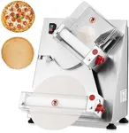 Automatic Pizza Dough Roller Sheeter, 370W & 12" Electric Commercial Dough Roller Sheeter, Stainless Steel, Pizza Thickness & Size Adjustment, Two-Stage Roller Design