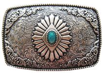 Vintage Silver Plated Southwest Belt Buckle Boucle de Ceinture