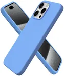 ORNARTO Compatible with iPhone 15 Pro Max Case 6.7", Slim Liquid Silicone 3 Layers Soft Gel Rubber Shockproof Protective Phone Case with Anti-Scratch Microfiber Lining-Sky Blue