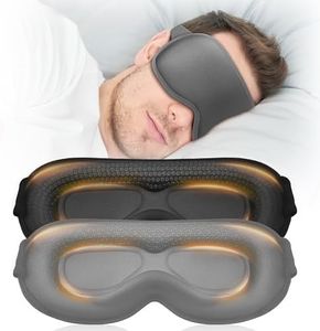 Weighted Eye Mask 3D Contour - 2 Pack Blindfold, Sleep Mask for Migraine Relief, Light Blocking, Memory Foam, Eye Cover for Side Sleepers, Women, Men, Travel, Night Shift, Airplane(Black, Gray)