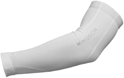 MISSION Cool Compression Arm Sleeve (White, L/XL)