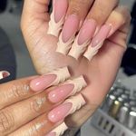 Coffin False Nails With Glue - 24pcs Long 3d Nail Design Press On Nails French Tip - Full Cover Stick On Nails For Women - Pink White Acrylic Fake Nail Tips For Nail Salon At Home