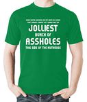 Witty Fashions Jolliest Bunch of Assholes This Side of The Nuthouse Ugly Christmas Funny Men's T-Shirt (Kelly Green, Medium)