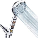 FEELSO Filtered Shower Head with Handheld, High Pressure 3 Spray Mode Showerhead with 60" Hose, Bracket and 15 Stage Water Softener Filters for Hard Water Remove Chlorine and Harmful Substance