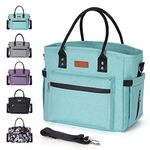 Insulated Lunch Bag for Women men,Leakproof Cool Bag Lunch Box with Shoulder Strap,Thermal Large Lunch Bag Adults ,Reusable Packed Lunch Bag for Office Work Picnic Camping School Beach (Aqua Green)