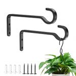 15.2cm 2 Pack Heavy Duty Outdoor Plant Hangers for Hanging Baskets, Iron Hanging Plant Brackets for Hanging Plants Outside, Metal Plant Hooks Plant Wall Hooks for Hanging Lantern, Bird Feeder