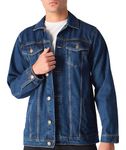 JMOJO - Western Denim Jacket Mens | Classic Trucker Denim Jackets For Men UK | Casual Outerwear mens jackets - Mens Jackets With Pocket | Button Down Mens Denim Jackets | Jean Jackets Mens