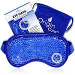 Origin Cure Gel Beads Eye Mask Hot/Cold Reusable Cooling Eye Mask Cold Compress for Puffy Eyes, Dark Circles, Headache, Migraines, Sinuses, Dry Eyes, Blepharitis, Pink Eye, Allergies and Pain Relief