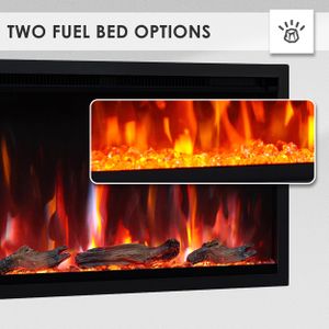FlameKo 50-Inch Electric Fireplace – Wall Mounted LED Heater