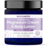 Migrastil Nighttime Lavender Topical Magnesium Cream & Body Lotion - Promotes Sleep and Soothing Relief for Sore Muscles, Leg Cramps, Etc. 4oz