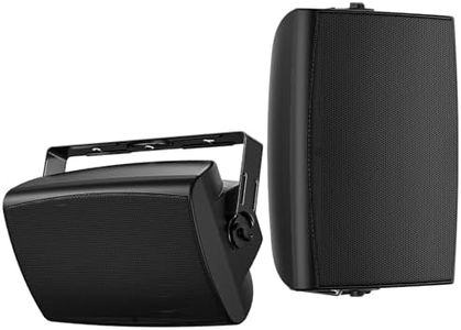 Herdio 6.5 Inches Indoor Outdoor Bluetooth Speakers Waterproof Wireless with Powerful Bass,Wall Mount Speakers Wired All-Weather Durability for Patio Home Deck Porch Backyard (Pair,Black)