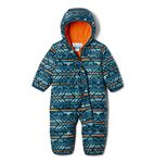 Columbia Unisex Kids Snuggly Bunny Bunting, Snowsuit Romper, Night Wave Checkered Peaks, Size 3/6