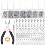 Paxcoo 1500Pcs Silver Jump Rings wi