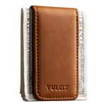 VULKIT Slim Magnetic Money Clip Leather Credit Business Card Holder Bills Holder, Strong Magnet Holds 15 x Folded Bank Notes