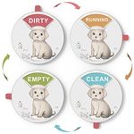 Chef Dog Dishwasher Magnet Clean Dirty Sign, Clean Dirty Running Empty Magnet for Dishwasher, Dirty Clean Dishwasher Magnet with Double-Sided Glue (Dog)