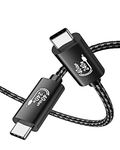 240W USB4 Cable, USB C to Type C Cable Supports Single 8K/Dual 4K@60Hz HD Display, 40Gbps Data Transfer, Compatible Thunderbolt 4/3, MacBook, Laptop, XPS, Hub, eGPU, Docking, GaN Charger and More-6FT