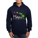 CafePress MAUI Hawaii (Distressed Design) Hoodie Men's Dark Hooded Sweatshirt Hoodie Navy