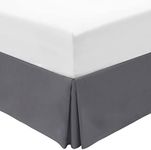 Mellanni Bed Skirt Twin Size - Bed Frame - 15-Inch Tailored Drop Pleated Dust Ruffle - Hotel Luxury Bedding - Wrinkle, Fade, Stain Resistant - 1 Bedskirt (Twin, Gray)