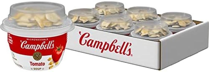Campbell's Classic Tomato Soup with Original Goldfish Crackers, Microwavable Bowl, 7.35 Oz (Pack of 6)