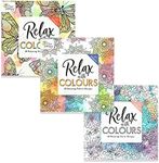 Styloo Adult Colouring Books, Set of 3 Books, 180 Designs – Animal, Floral, and Pattern Illustrations – Mindfulness and Relaxing Drawing Pad - Series 1