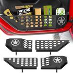 Metal Front Door Storage Box Pockets Fit for Jeep Wrangler,Door Side Insert Organizer for Jeep Wrangler JL JLU 4XE 2018-2024 & Gladiator JT 2020-2024 Interior Door Storage Expansion Accessories 2PCS