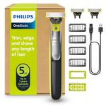 Philips OneBlade 360 Authentic Face & Body Electric Beard Trimmer, Shaver and Body Groomer, 3X 360 Blades, 4X Stubble Comb (1,2,3,5mm), 1x Body Kit, QP2834/31