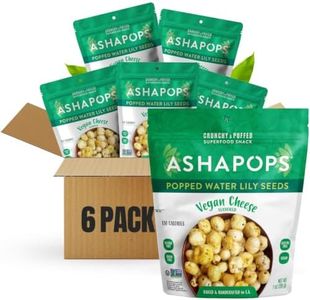 AshaPops Popped Water Lily Seeds, Vegan Cheese, 1 oz Bags, Pack of 6