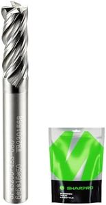 SHARPRO 6mm Shank End Mill 6mm Cutting Dia. 4 Flutes AlCrN Coated Carbide Square CNC End Mills, Apply for Alloy Steel, Stainless Steel, and Various Cast Iron