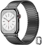 Maledan Compatible with Apple Watch Band 40mm 38mm 49mm 45mm 44mm 42mm 41mm Women Men, Stainless Steel Metal Strap with Case Bracelet for Apple Watch Ultra 2 iWatch Series 9 8 7 6 5 4 3 2 1 SE, Black