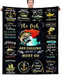 Fishing Gifts for Men, Funny Fishing Gifts 50x60 Inches Fishing Blanket for Boys Soft Flannel Throw Blankets for Fishing Lovers