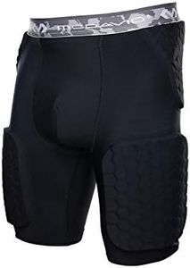 McDavid HEX Dual-Density Thudd Short, Dual-Density Pads for Thighs, HIPS & Tailbone, Helps Reduce Pulls & Fatigue, Moisture-Wicking Fabric, Adult Size Black