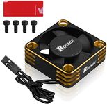 Motor Cooling Fan RC Motor Heatsink 28000RPM ESC Cooling Fan for RC Car 1/8 1/10 1/12 Scale 540 550 Brushless Motor (Black+Gold)