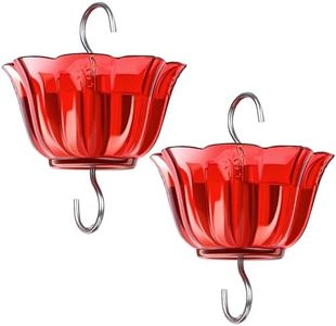 Kingsyard 2-Pack Ant Moat for Hummingbird Feeders & Oriole Feeders, 5 Oz Insect Guard with Large Capacity, Nectar Feeder Accessory Hooks (Red)