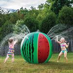 Prextex Giant Inflatable Watermelon Sprinkler, ~4 ft | Baby Water Fountain & Outdoor Toy Set - Infant/Toddler Sprinkler for Pool, Boy/Girl Toys, Pet Water Fountain, Play Mat & More!