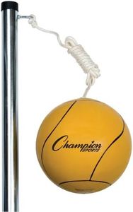 Champion Sports Portable Tetherball Set: Classic Backyard Lawn Beach and Pool Party Game Includes Soft Ball Nylon Rope & Durable Telescopic Pole with Free Air Pump