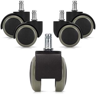kwmobile Navaris Ruedas para Silla de Oficina de 11 mm - Set de 5 Ruedas de 50 mm de diámetro - Ruedas de Repuesto giratorias de plástico Duro - Gris