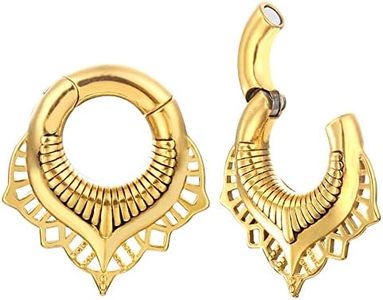 Earblity 2PCS Floral and Spine Ear Hangers Weights For Stretching Ear Lobe 316 Stainless Steel Ear Gauges Dangle Women Man Piercing Tunnels Body Jewelry 6mm-8mm (2g-0g), For Lobe in 2G (6mm) or