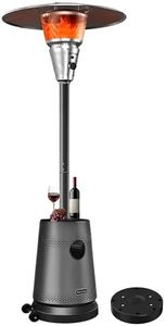 Mars Explo 50,000 BTU Patio Heater for Outdoor Use, Portable Propane Patio Heater with Wheels, Stainless Steel Burner for Porch, Deck, Garden, Commercial (Black)