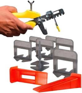 Emaistore Tile Leveling System (3/16 Inch) – 400 Tile Spacers + 200 Reusable Wedges + 1 Tile Plier – Smooth & Seamless Floor & Wall Tile Installation – 5mm Ceramic & Stone Spacers