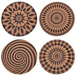UNICRAFTALE 4Pcs 4 Styles Turntable Mat Cork Platter Mat Art Classic Slipmat Non-Static Slipmat 30x0.35cm for Vinyl Record Player Felt Pad Turnable Accessories