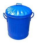 Blue 15 Litre Steel Galvanised Dustbin