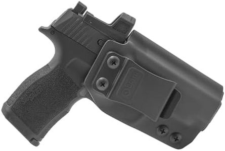 GRITR IWB Kydex Right Hand Gun Holster Fits Sig Sauer P365XL (P365, P365SAS, P365X) with 1.5" Belt Clip, Open Bottom, Optic Cut, Adjustable Retention