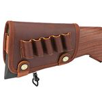 TOURBON Shotgun Buttstock Cheek Rest Pad with 5 Round 12 Gauge Shell Holder (Genuine Leather)