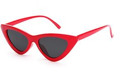 Awestuffs Imported Cat Eye Designer Sunglasses For Women Vintage Mod Style Retro Glasses (Red) - Pack of 1