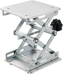 weyleity Stainless Steel Lab Jack Scissor Stand Platform, Lab Lift Stand Table Scientific Lifting Jack Platform, Lift Height Range from 2.9’’/75mm to 10’’/260mm, Support Weight 10KG (6inch x 6inch)