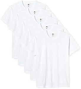 FRUIT OF THE LOOM Men's Valueweight Tee-5 Pack T-Shirt, White (White 0_White(White), XL (Pack of 5)