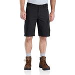 Carhartt Men's Rugged Flex Relaxed Fit Canvas Cargo Work Short, Black, 34