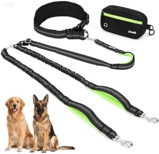 Pecute Hands Free Dog Leash for 2 Dogs, Waist Belt with Pouch, No Tangle