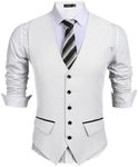 COOFANDY Men's Casual Dress Suit Vest Slim Fit Formal Business Wedding Waistcoat Vest